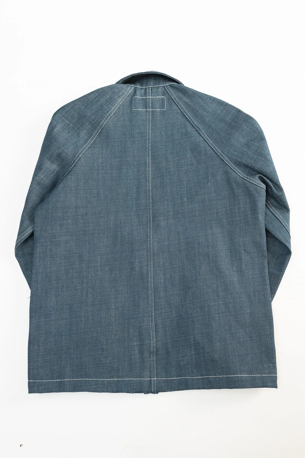 13oz Light Indigo Denim Peacoat - Blue