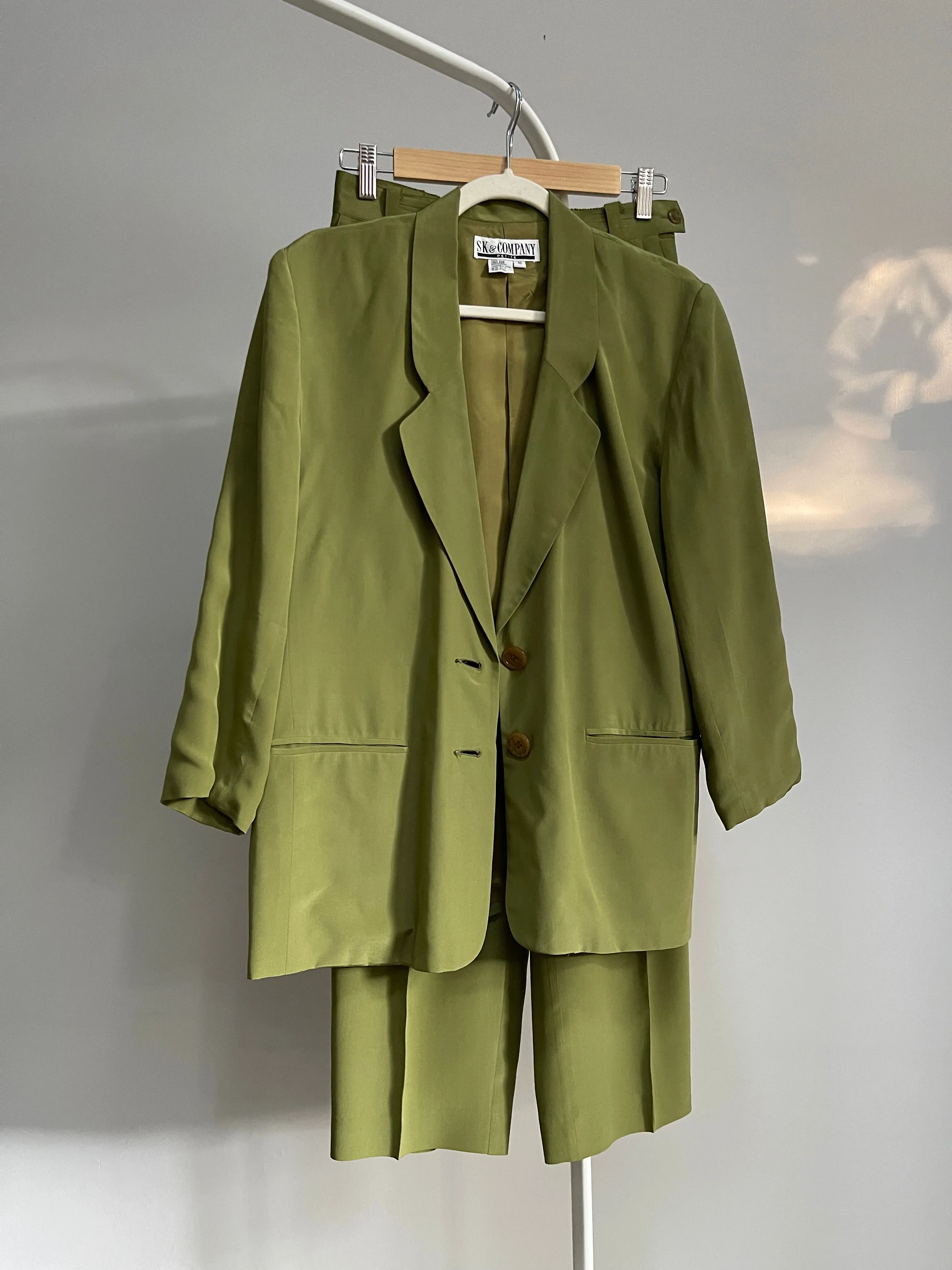 90s Moss 100% Silk Pant Suit - S