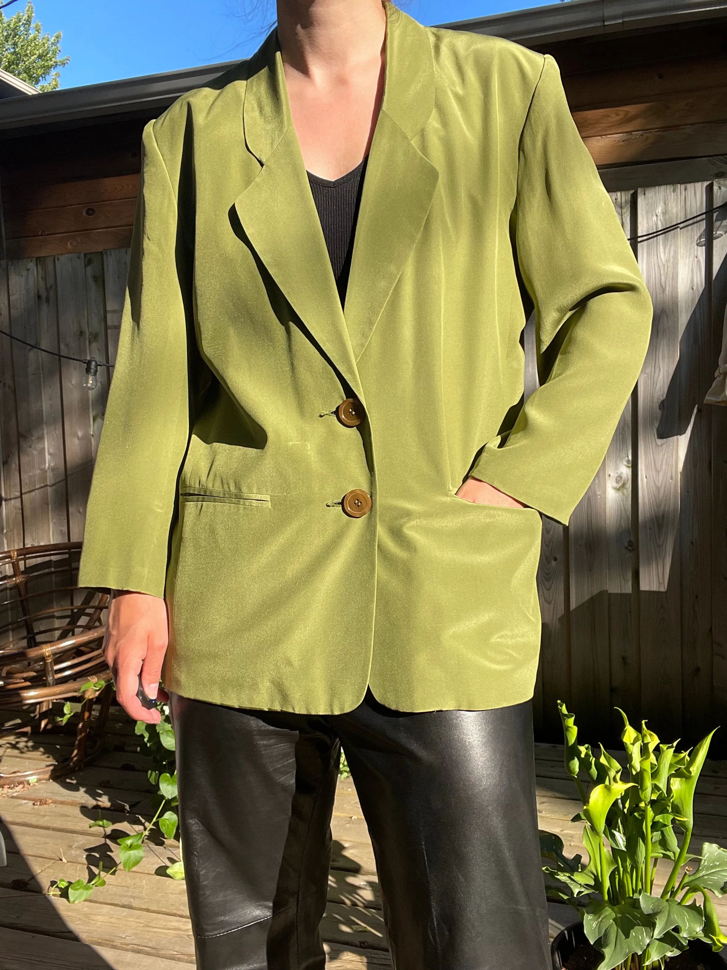 90s Moss 100% Silk Pant Suit - S