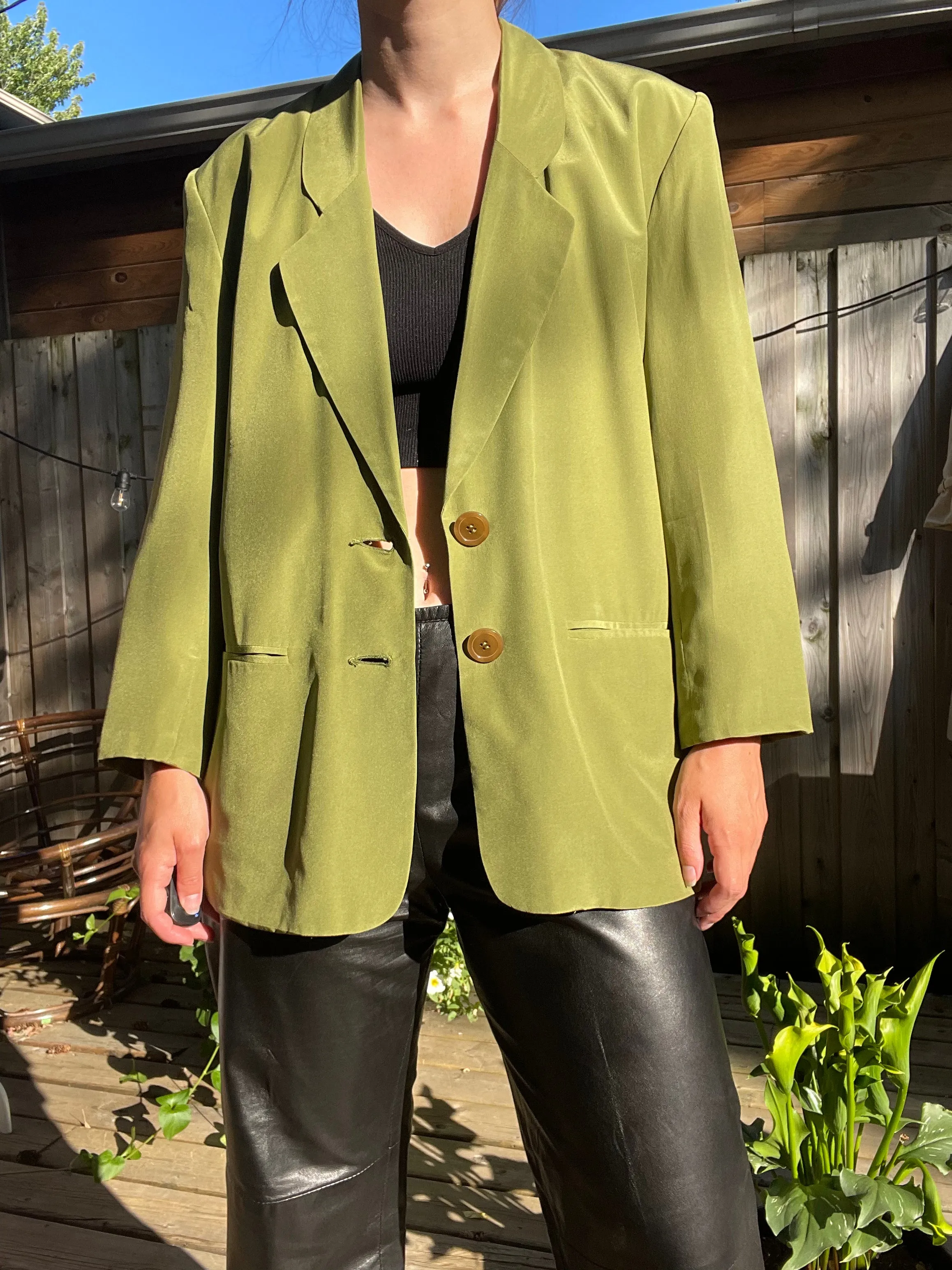 90s Moss 100% Silk Pant Suit - S