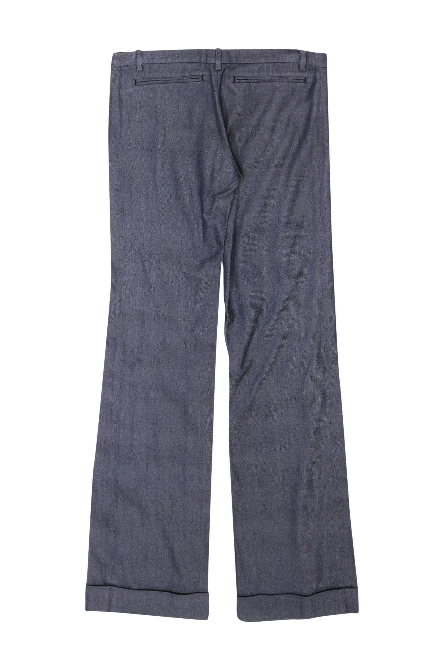 Alexander Wang - Dark Blue Textured Silk Slacks Sz 6