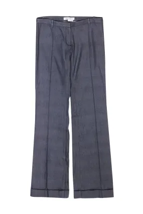 Alexander Wang - Dark Blue Textured Silk Slacks Sz 6