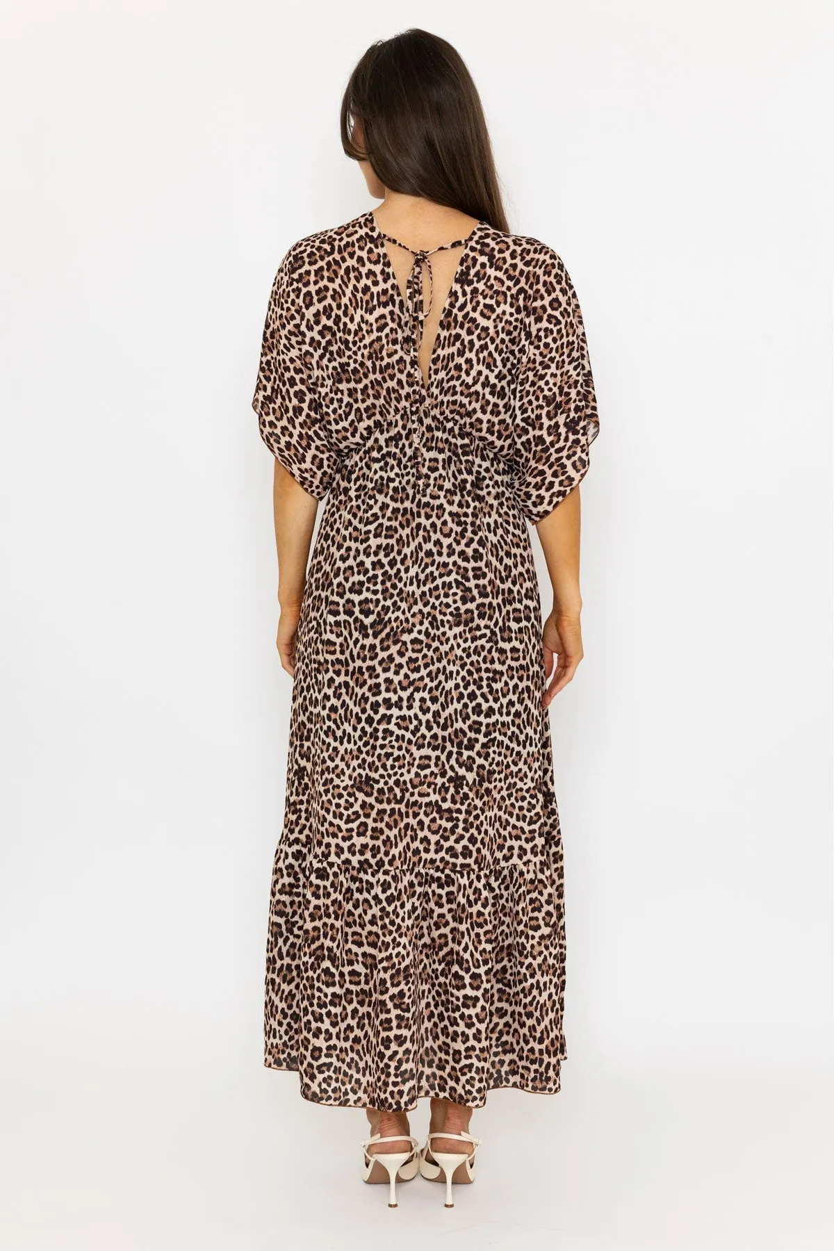 Animal Print Empire Waist Midi Dress