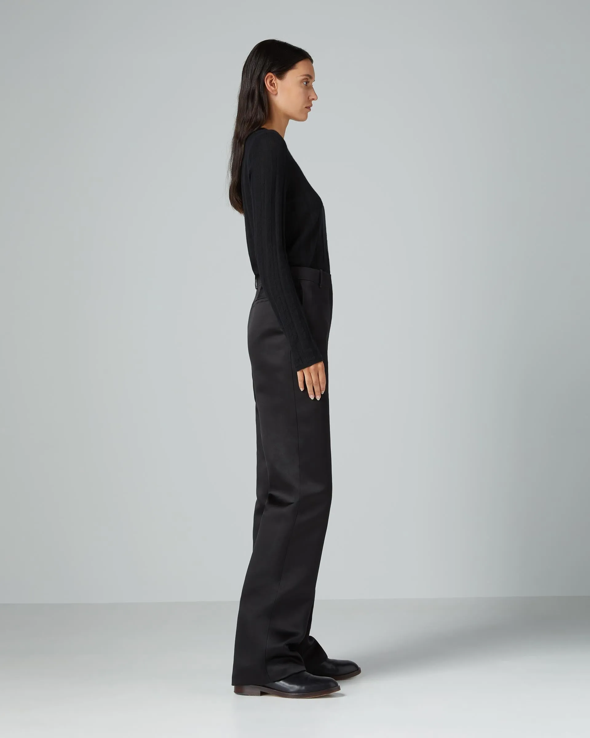 Anya Trousers in Duchess Silk, Black