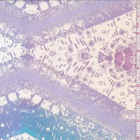 Aqua/Lilac Aztec Diamond Chiffon Fabric