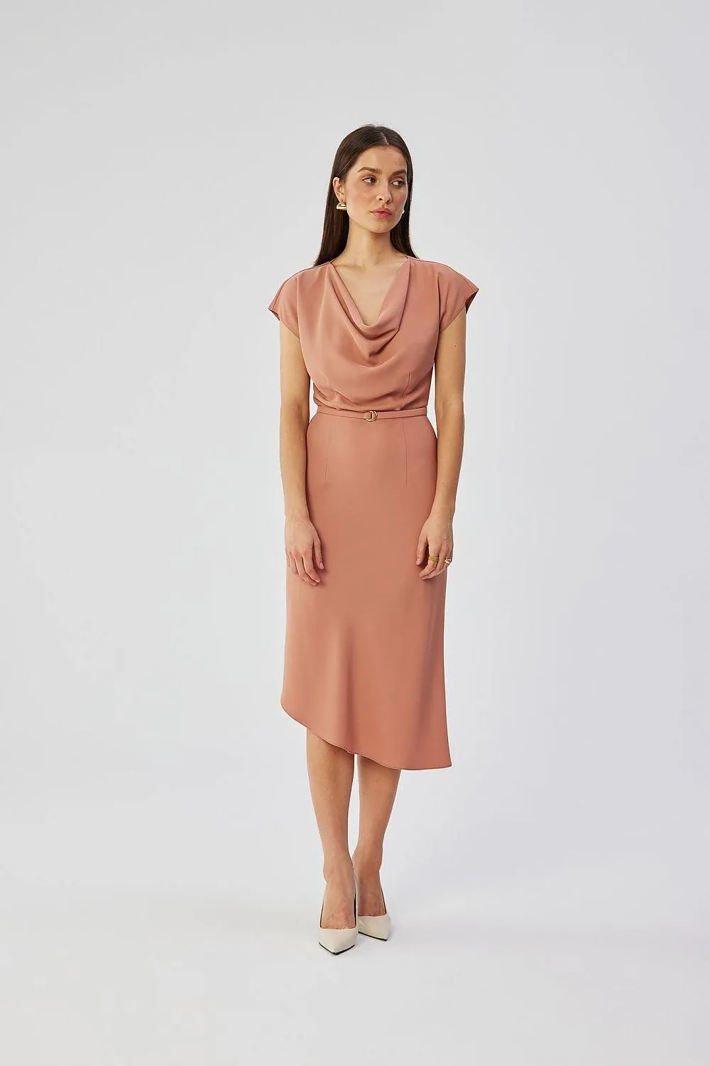 Asymmetrical Elegance Midi Dress