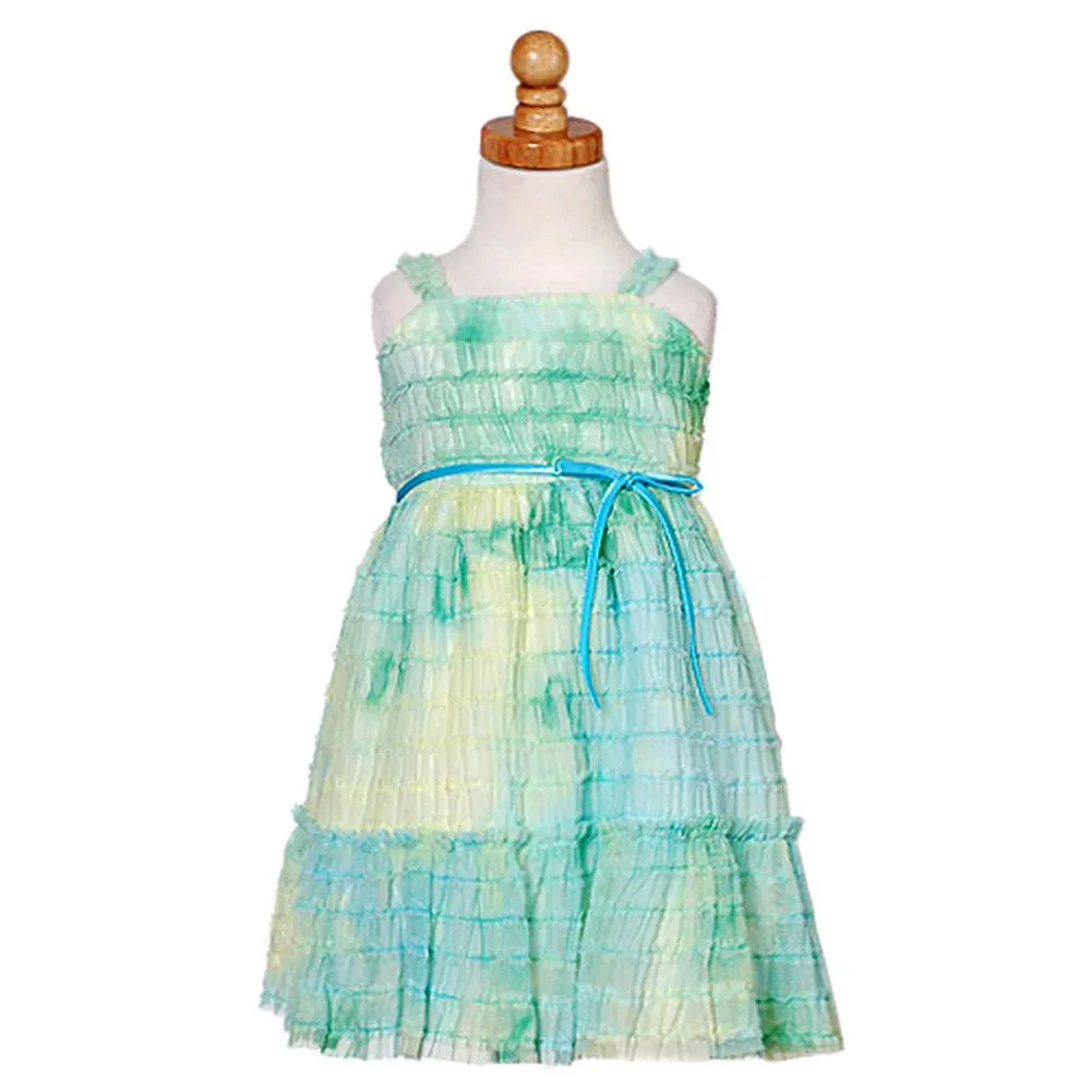 Baby Girls Teal Soft Tulle Ruffle Easter dress 6M-24M