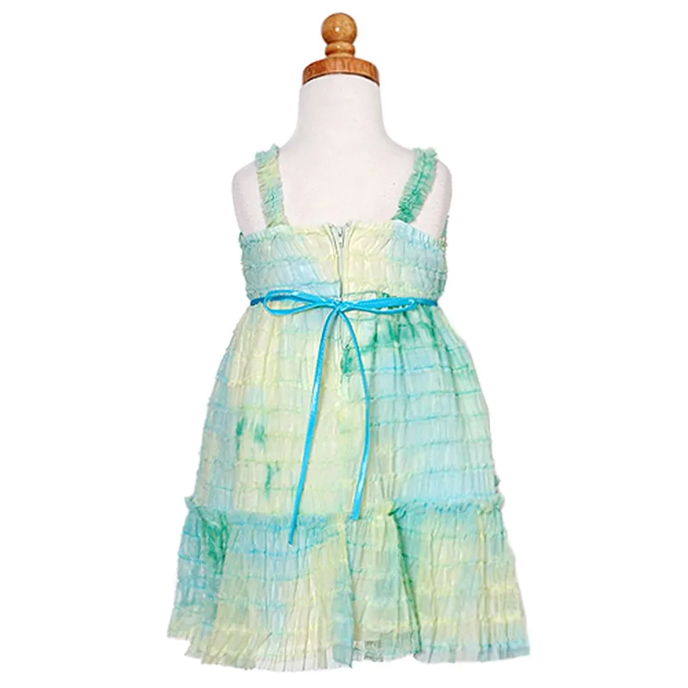 Baby Girls Teal Soft Tulle Ruffle Easter dress 6M-24M