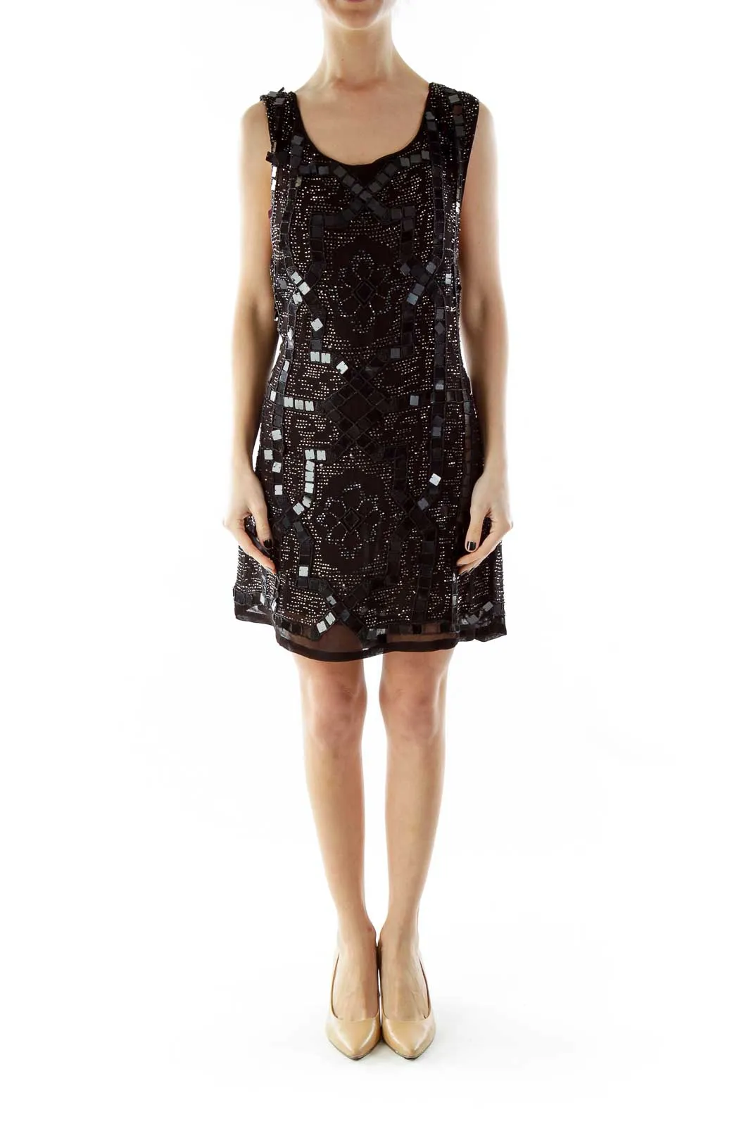 Black Beaded Cocktail Dress