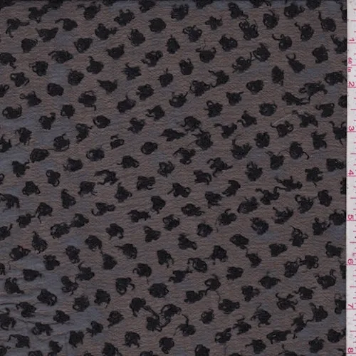 Black Boucle Dot Chiffon Fabric