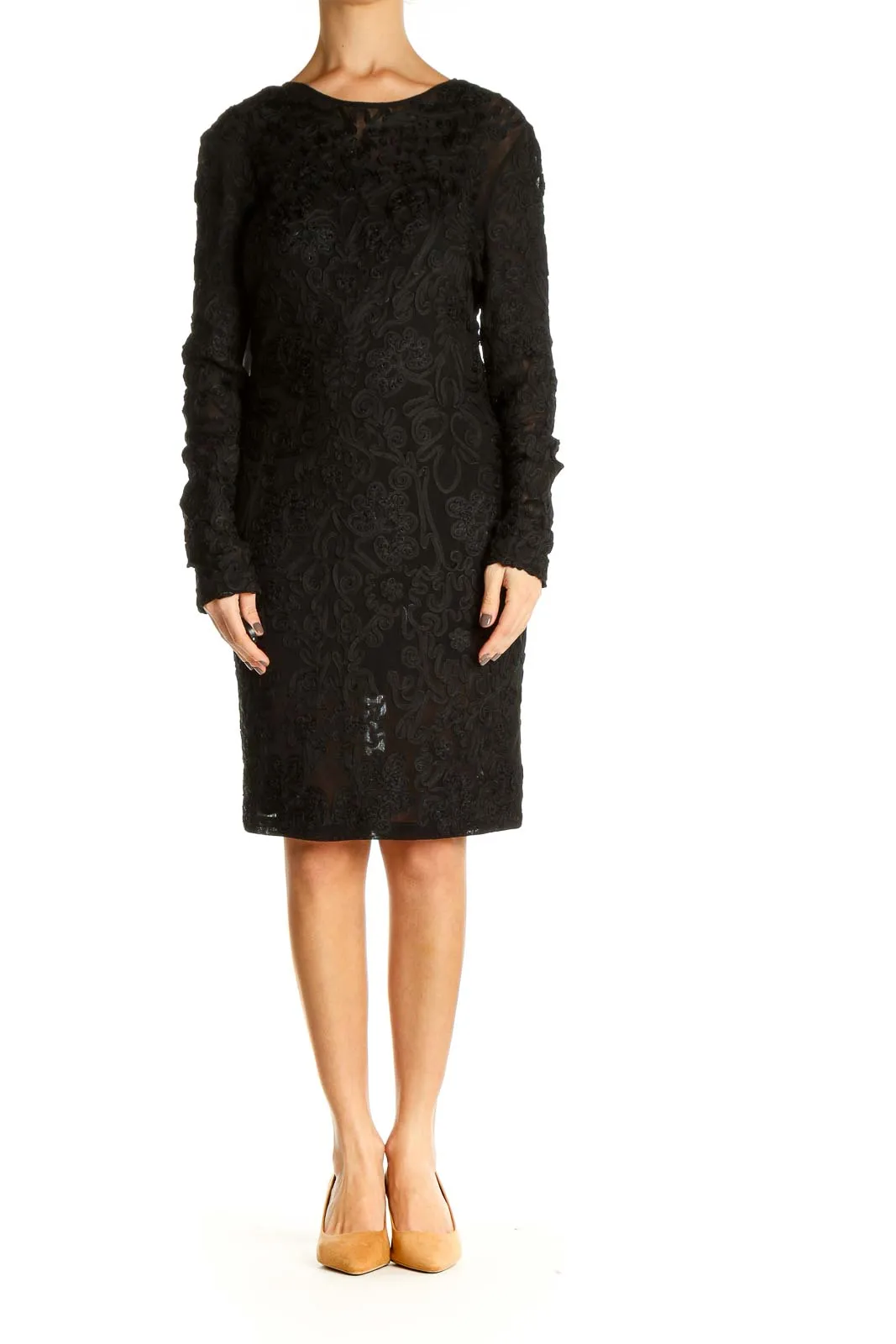 Black Lace Long Sleeve Dress