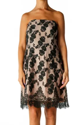 Black Lace Semiformal Fit & Flare Dress