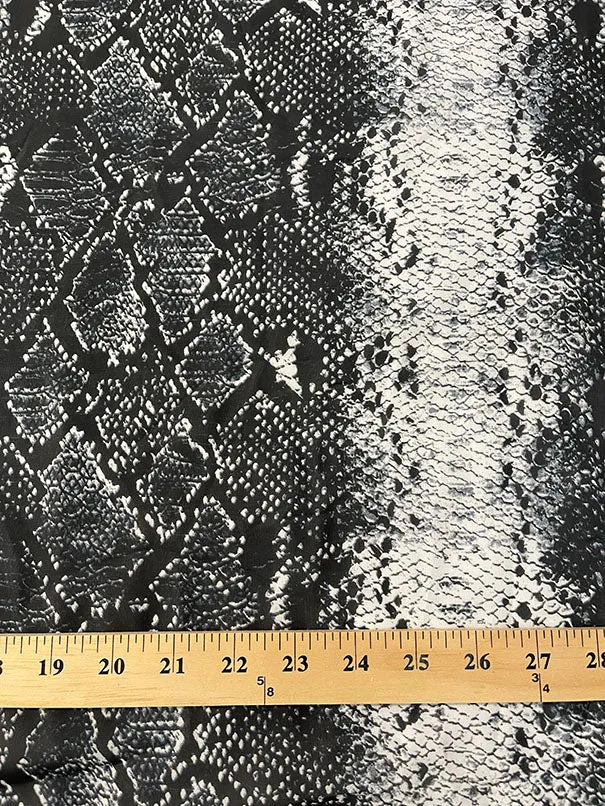 Black Multi Large Print Snakeskin Chiffon Fabric