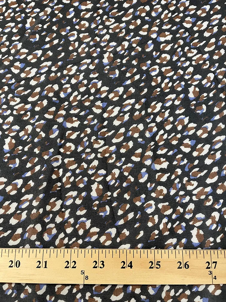 Black Popcorn Look Print Chiffon Fabric