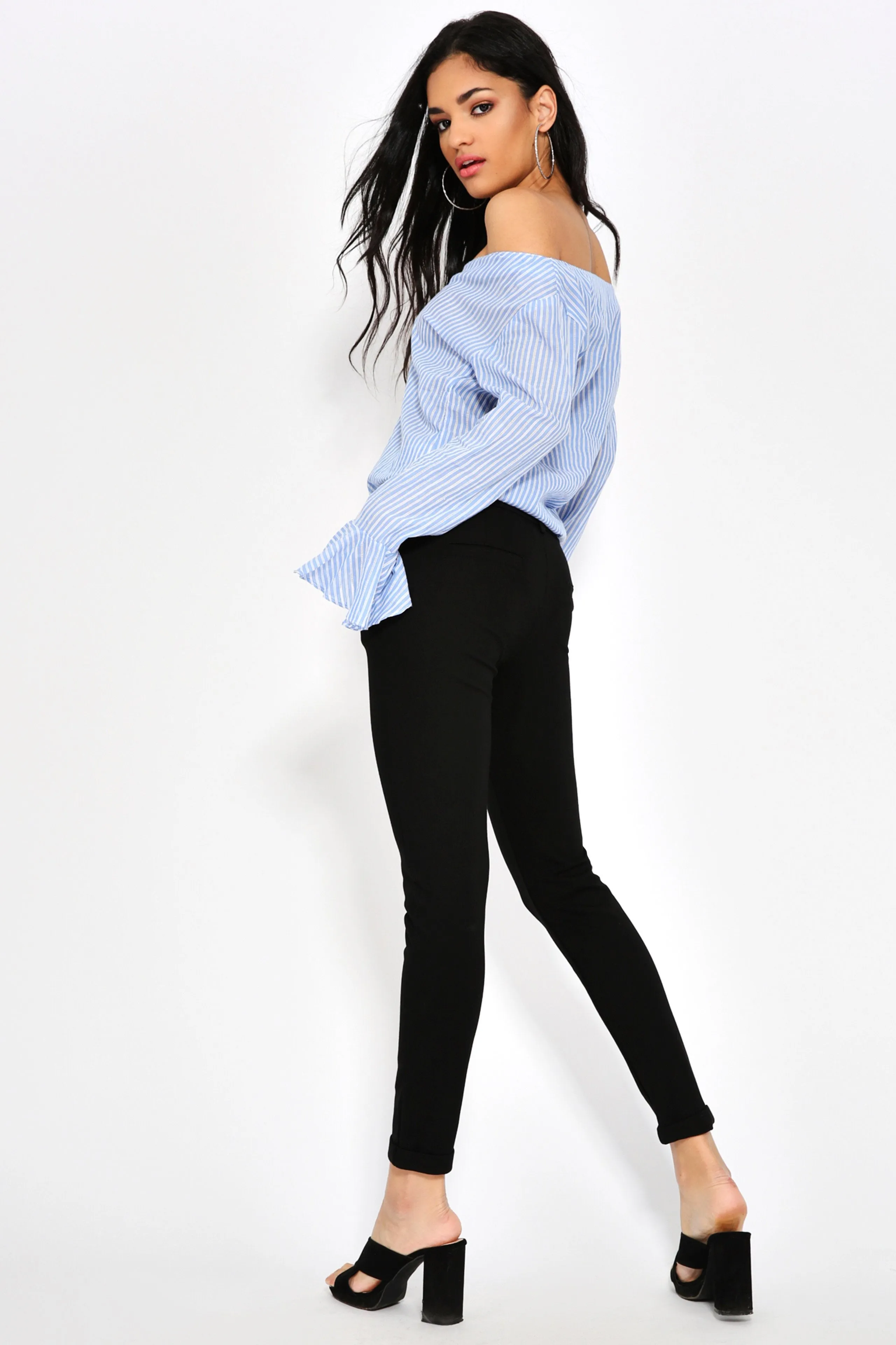 Black Stretch Skinny Tailored Trousers