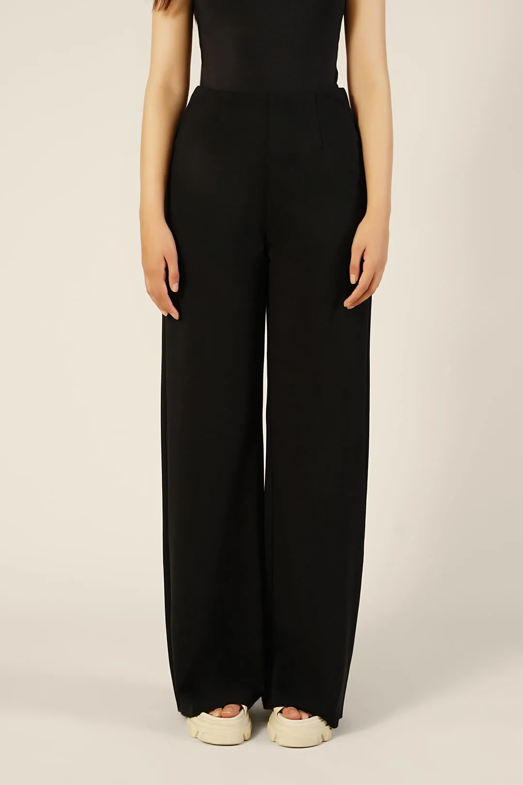 Black Wide-Legged Pants