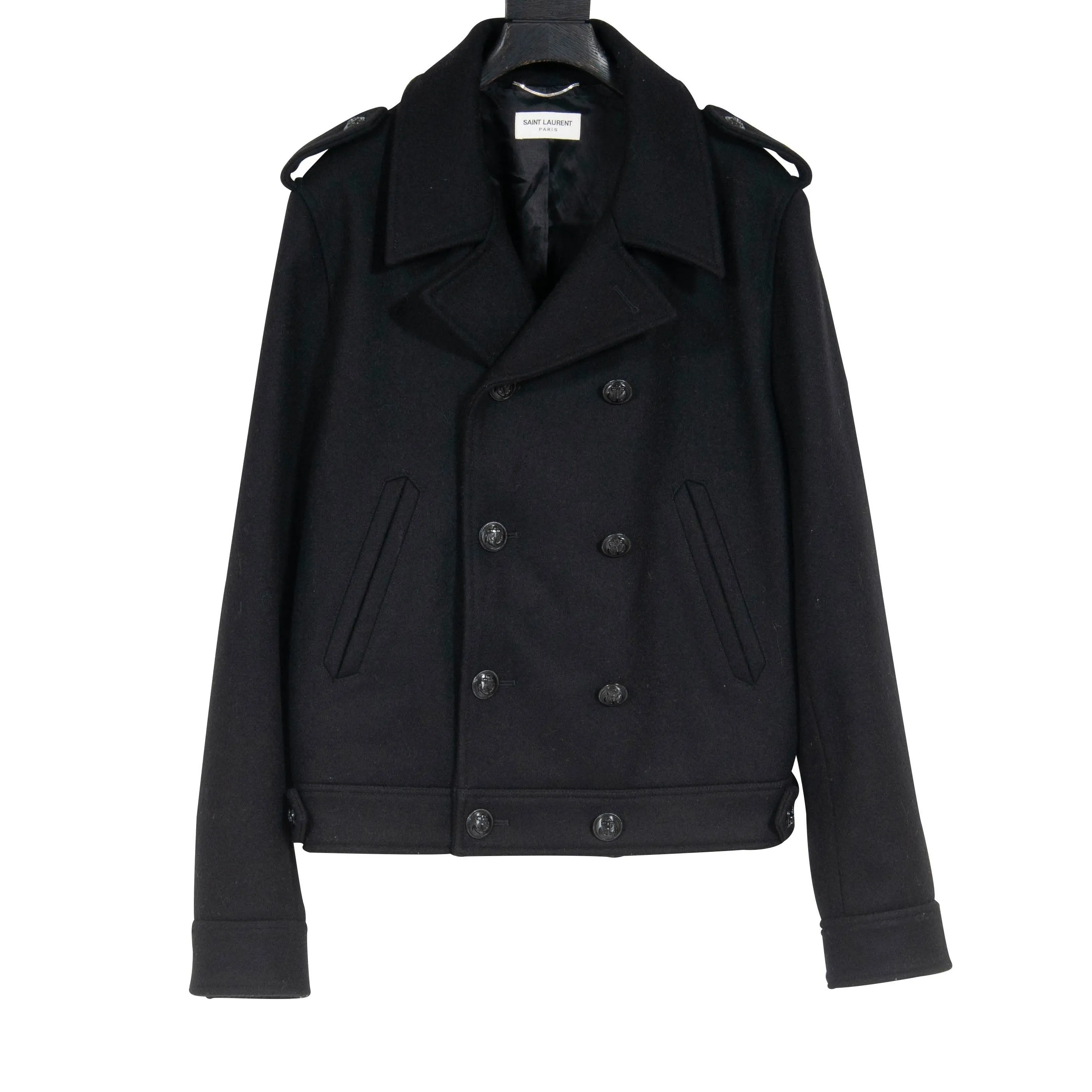 Caban Double Breasted Coat (Black)