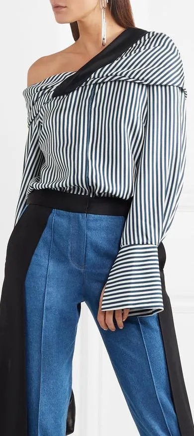 'Calla' off-the-shoulder striped Top