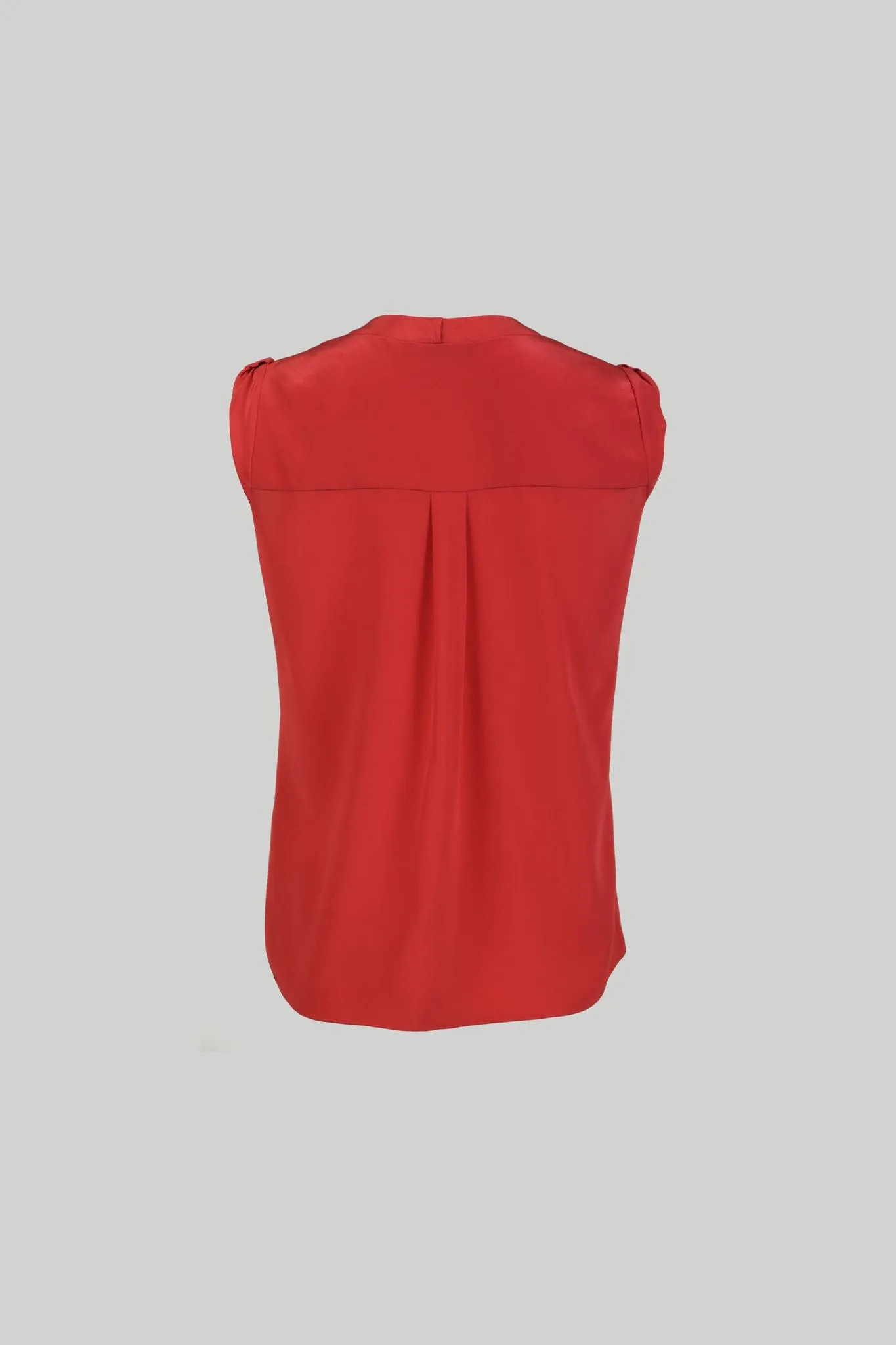 Cap Sleeve Blouse - Crepe de Chine - Capri Coral