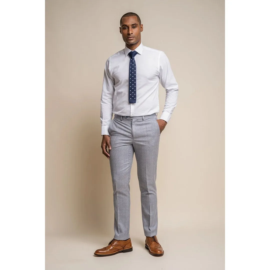 Caridi - Men's Light Blue Wedding Trousers