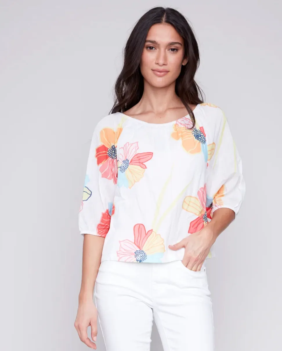 CHB On/Off Shoulder Blouse-Floral