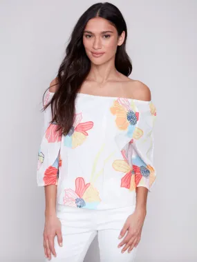 CHB On/Off Shoulder Blouse-Floral