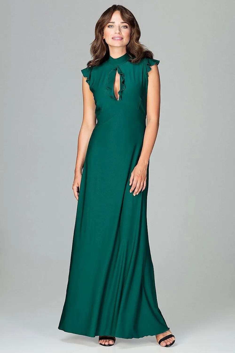 Chic Ruffled Maxi Evening Dress "Lenitif"