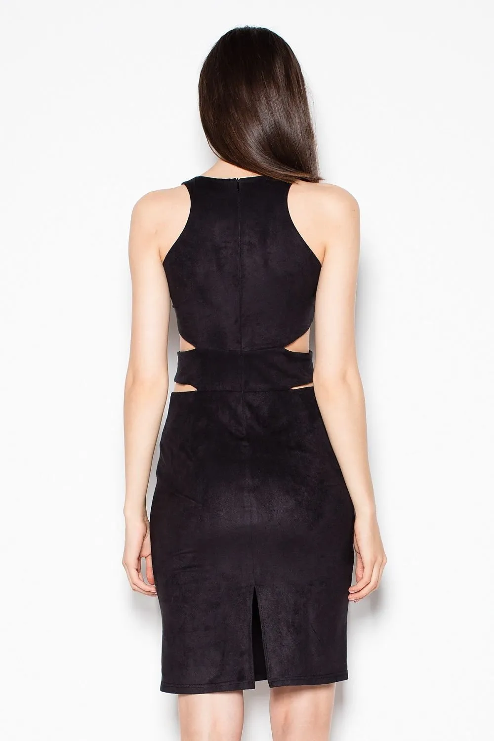 Chic Venaton Suede Cut-Out Evening Dress