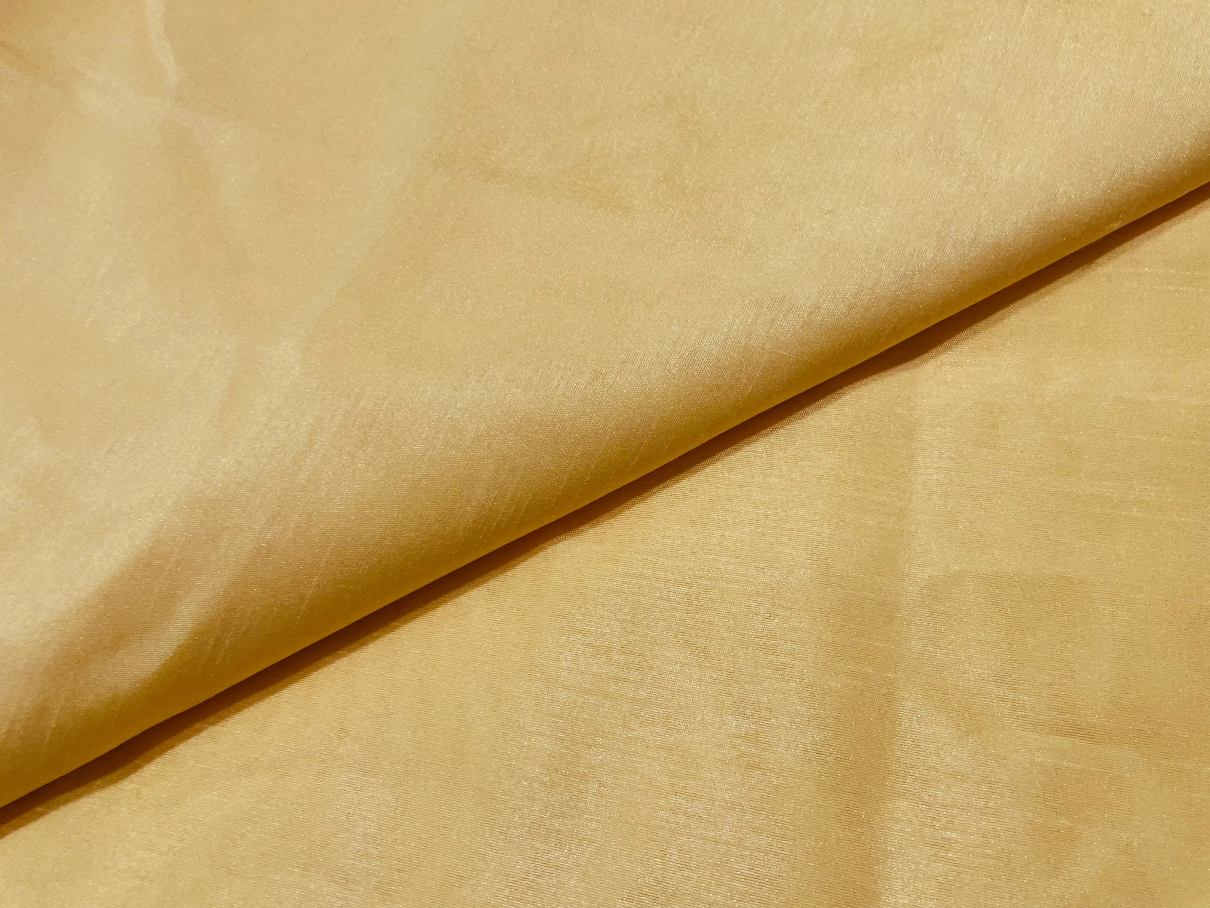 Creamy Yellow Plain Bangalore Raw Silk Fabric