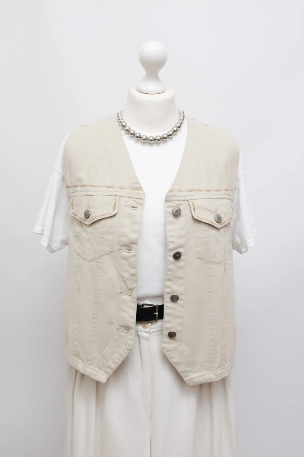 DENIM VINTAGE BEIGE VEST