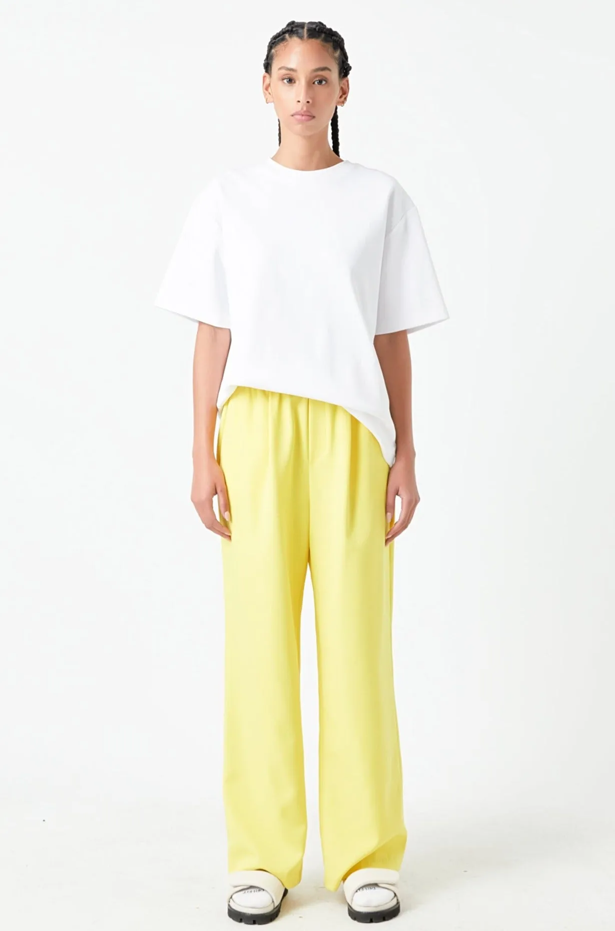 Elastic Trim Wide Pants