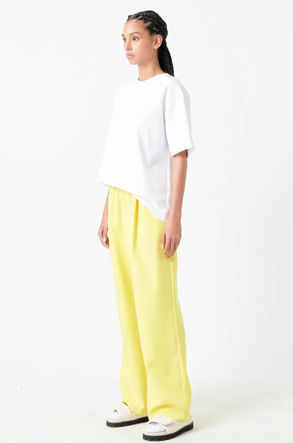 Elastic Trim Wide Pants