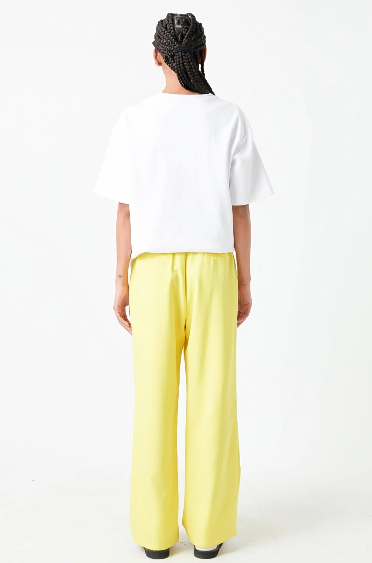 Elastic Trim Wide Pants