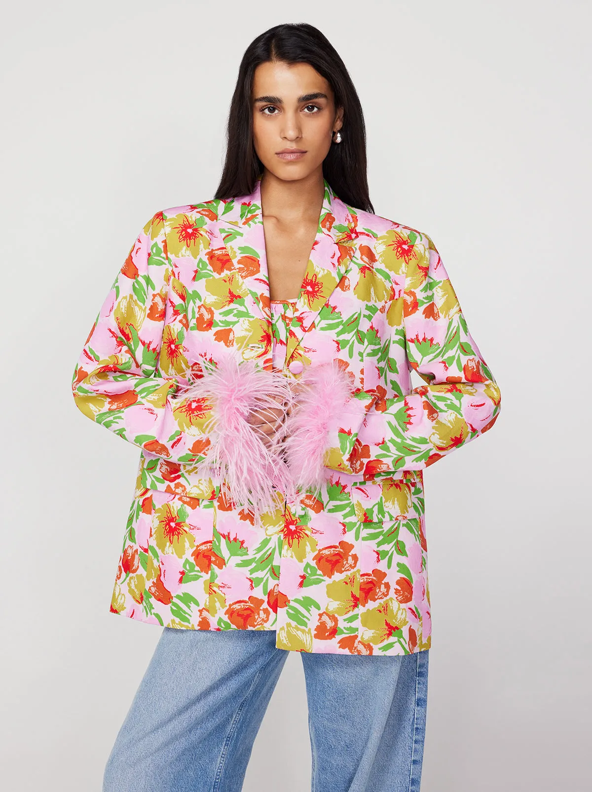 Emilia Pink Garden Floral Blazer