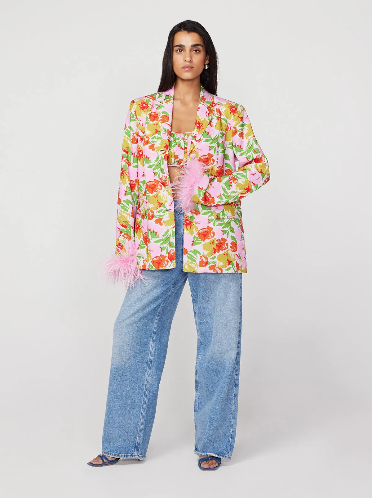 Emilia Pink Garden Floral Blazer