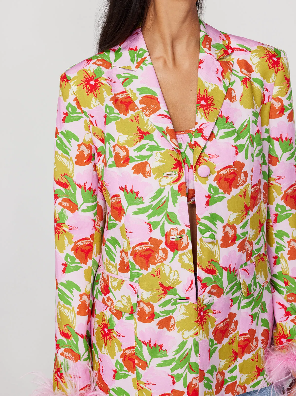 Emilia Pink Garden Floral Blazer