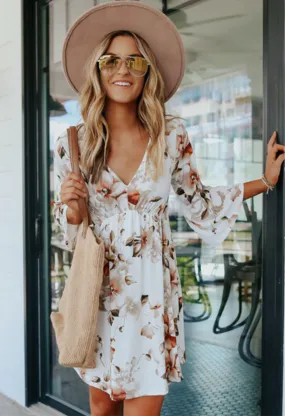 Empire Waist Floral Midi Dress