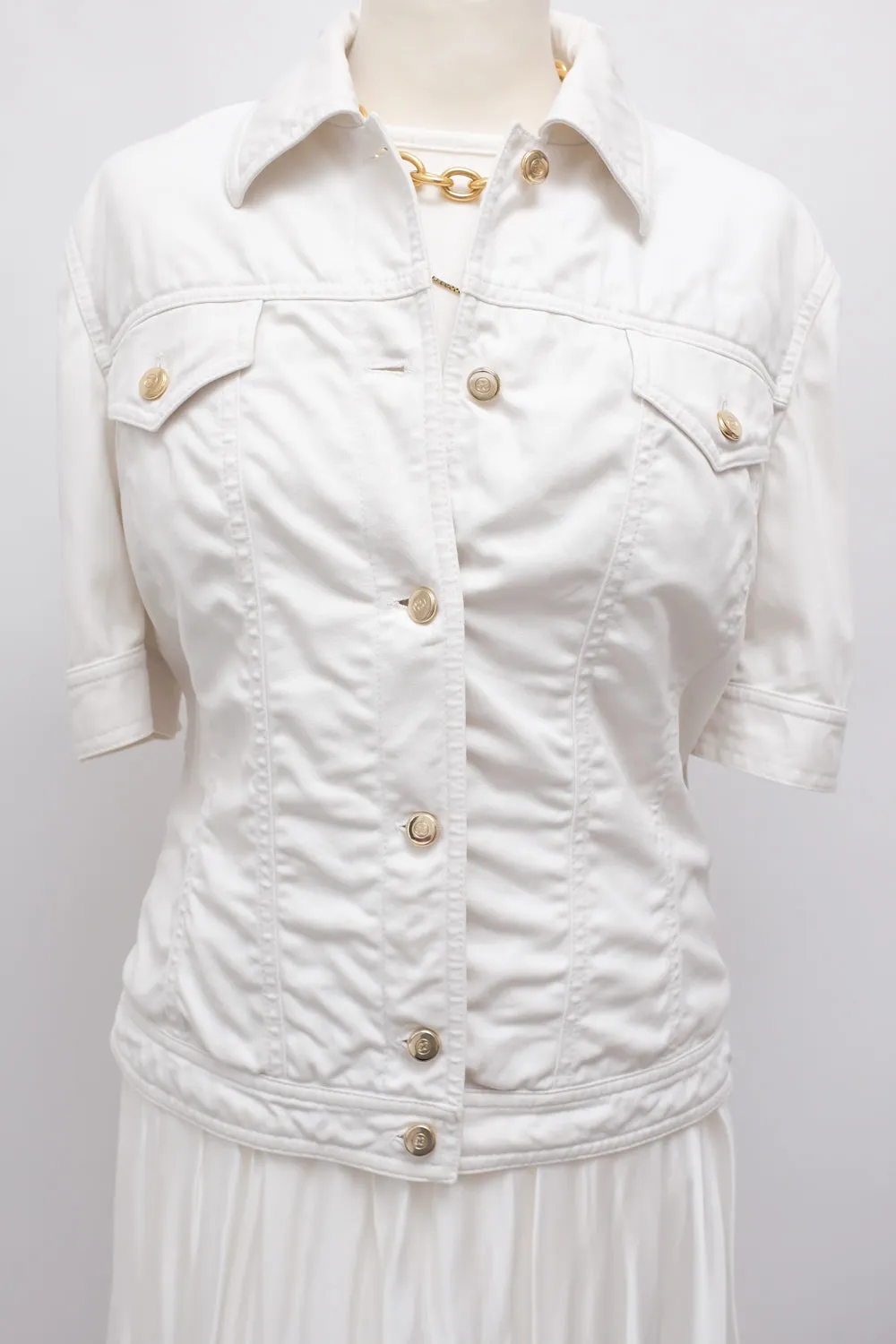 ESCADA WHITE SHORT ARM DENIM JACKET