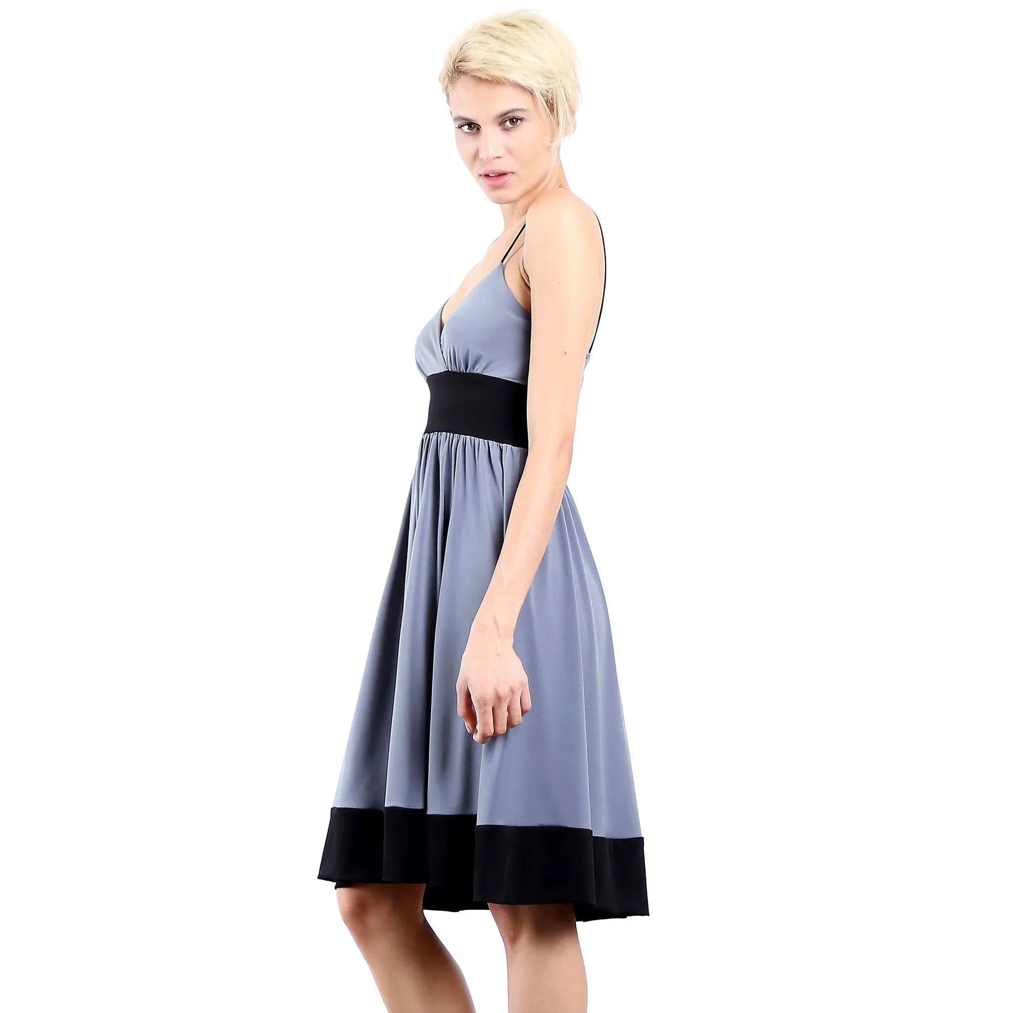 Evanese Women's Fashion Color Blocking Jersey Casual Cocktail Party Dress