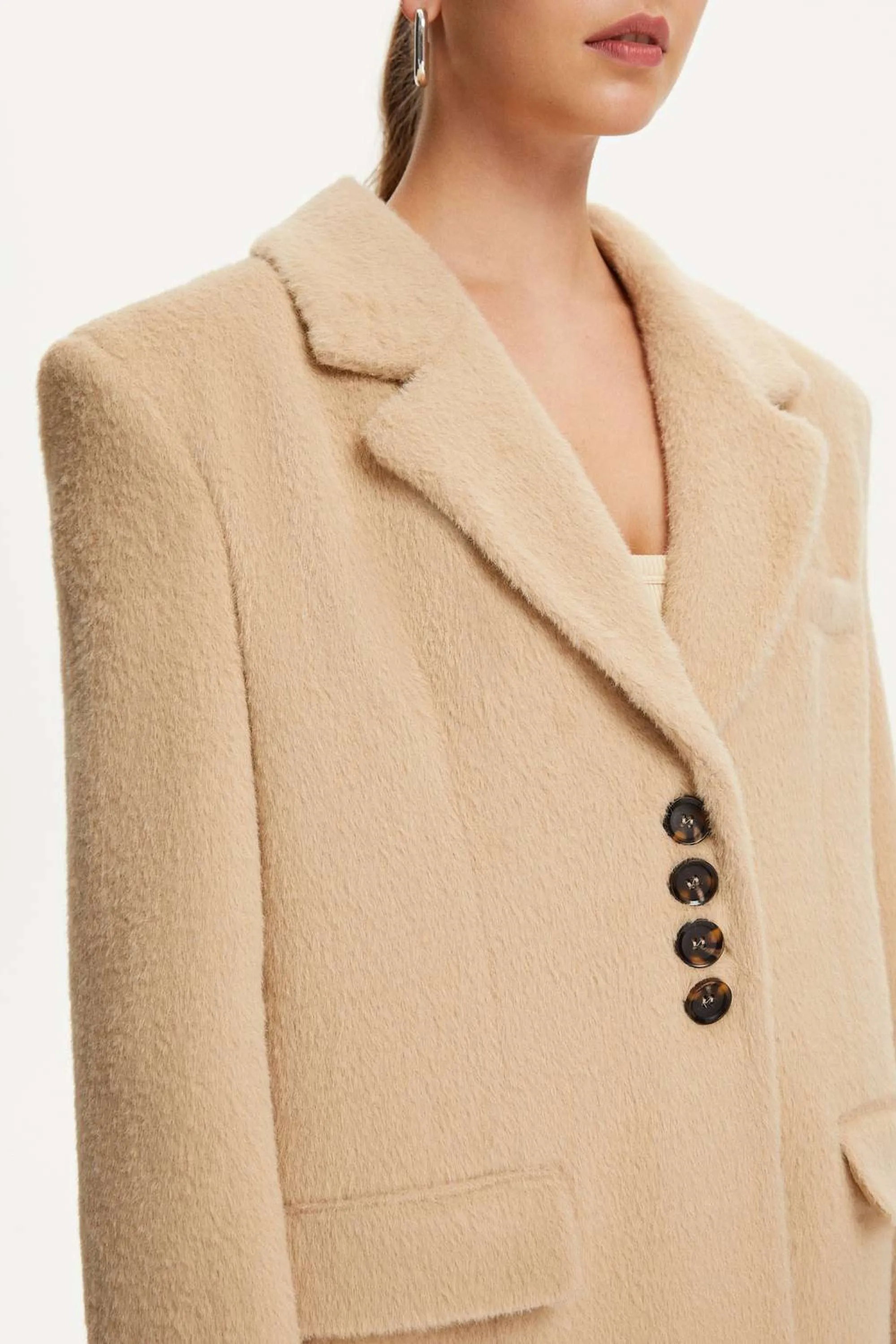 Faux Fur Double-Breasted Jacket (Final Sale)