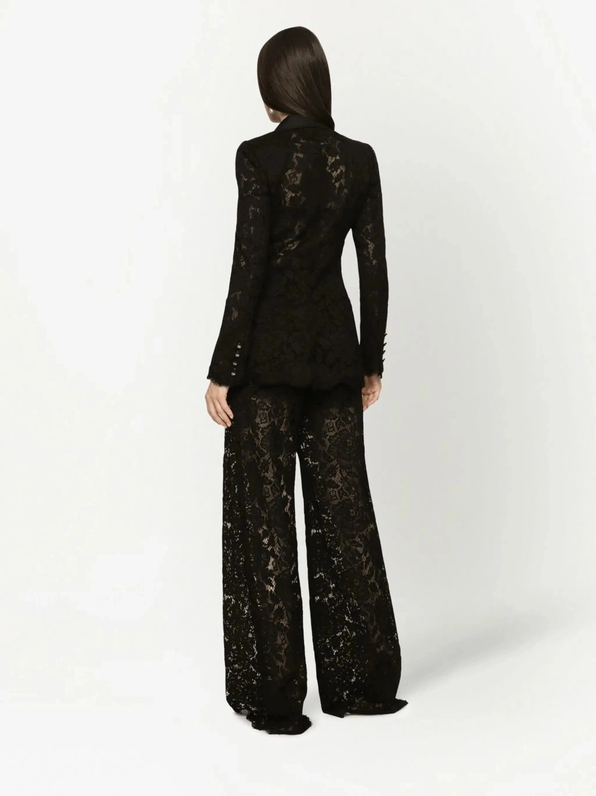 Floral Lace Tailored Trousers