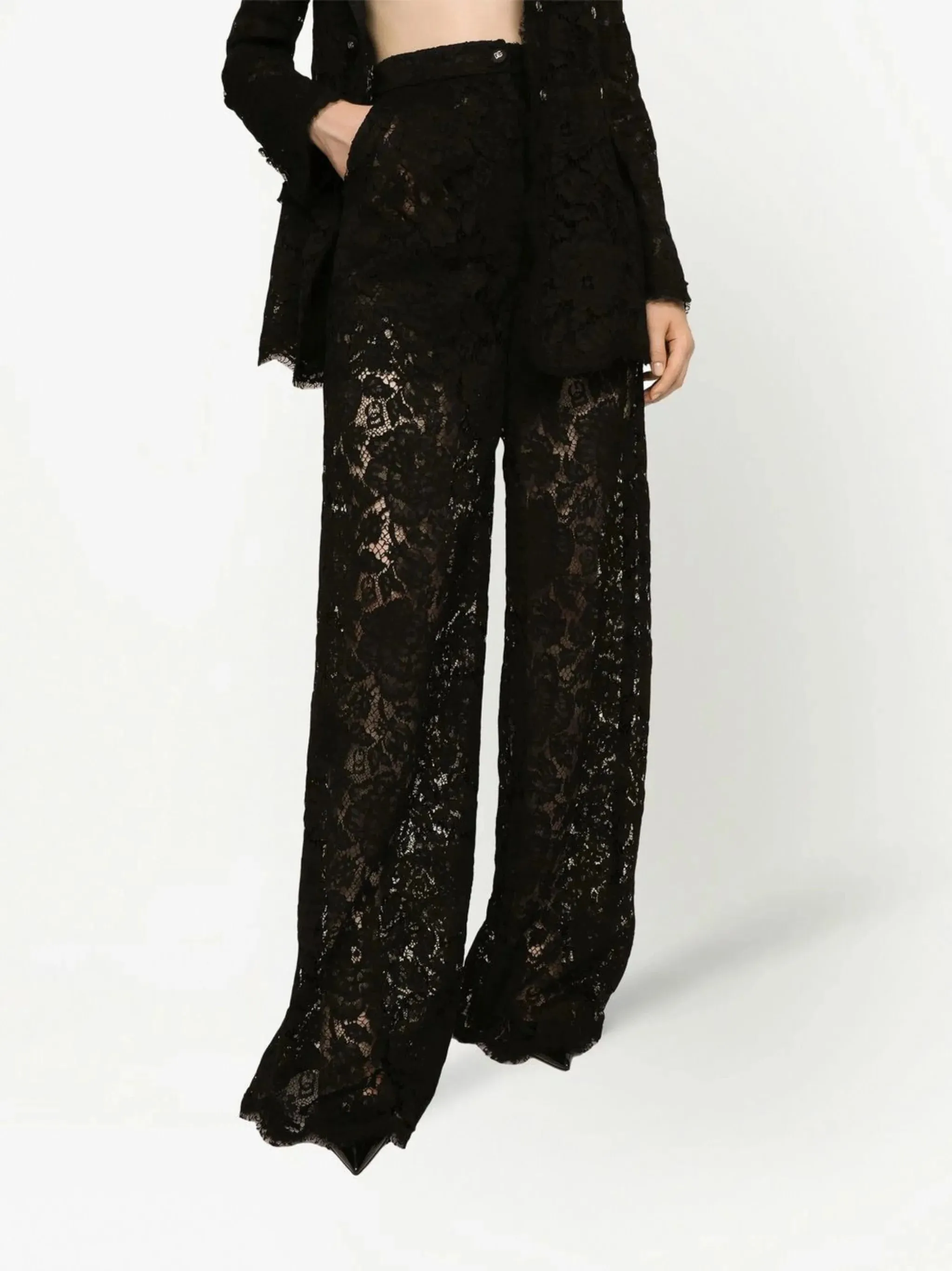 Floral Lace Tailored Trousers