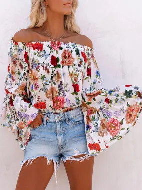 Floral Off-Shoulder Blouse for Women - Top