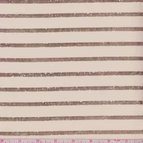 Golden Beige/Gold Foil Stripe Chiffon Fabric