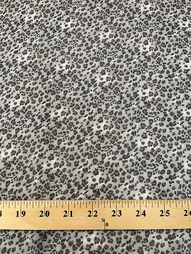 Gray Multi Cheetah Print Chiffon Fabric