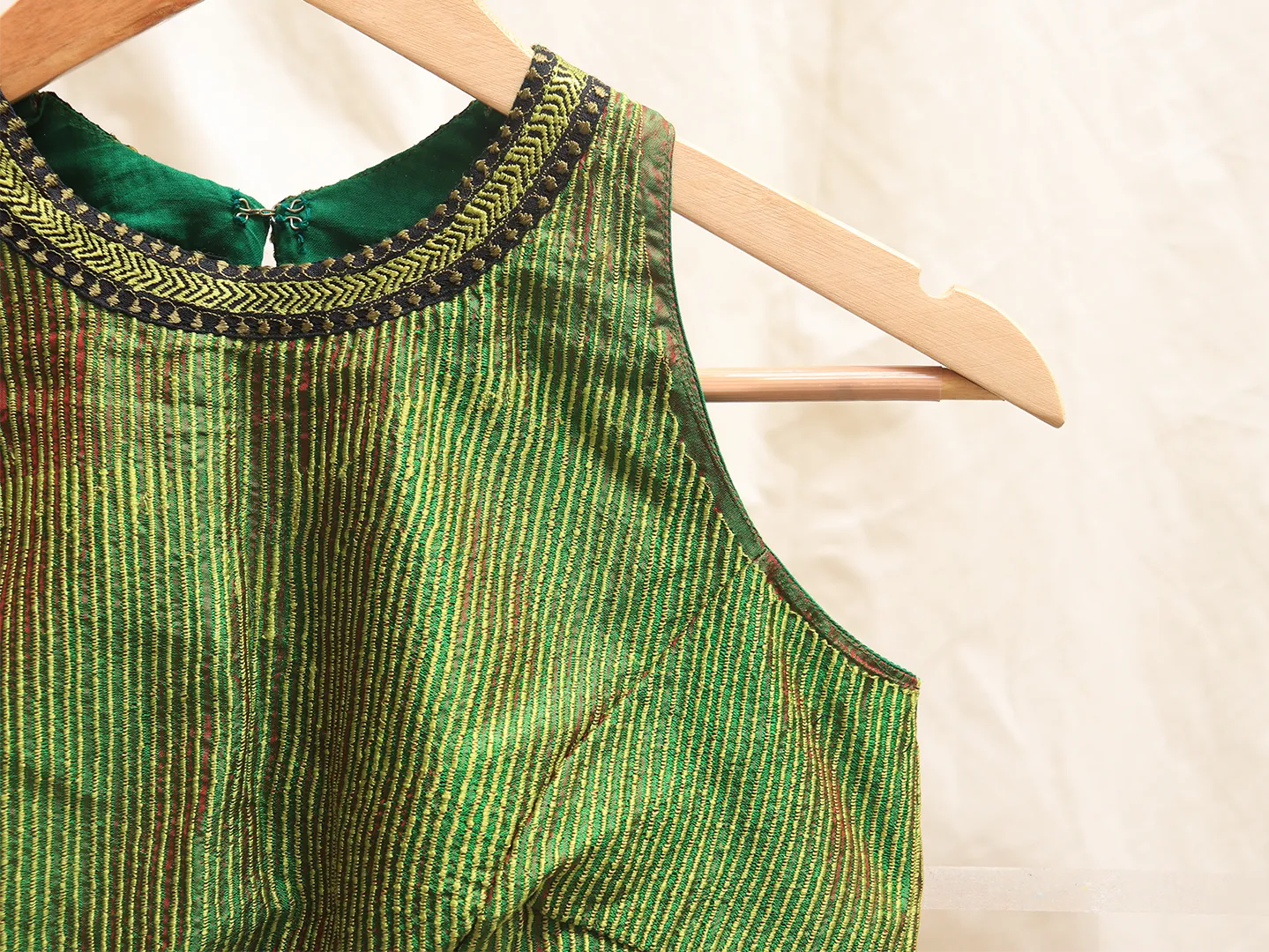 Green shot, Karnataka silk, Embroidery blouse