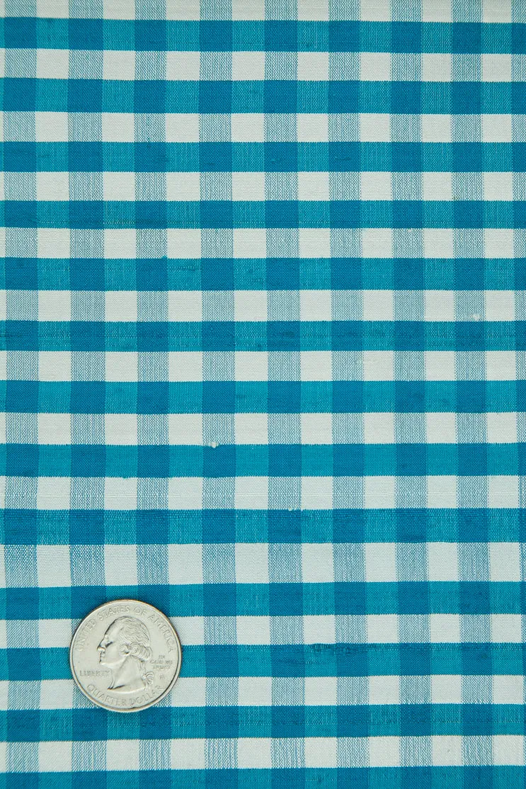 Hawaiian Ocean Gingham Shantung 563 Fabric