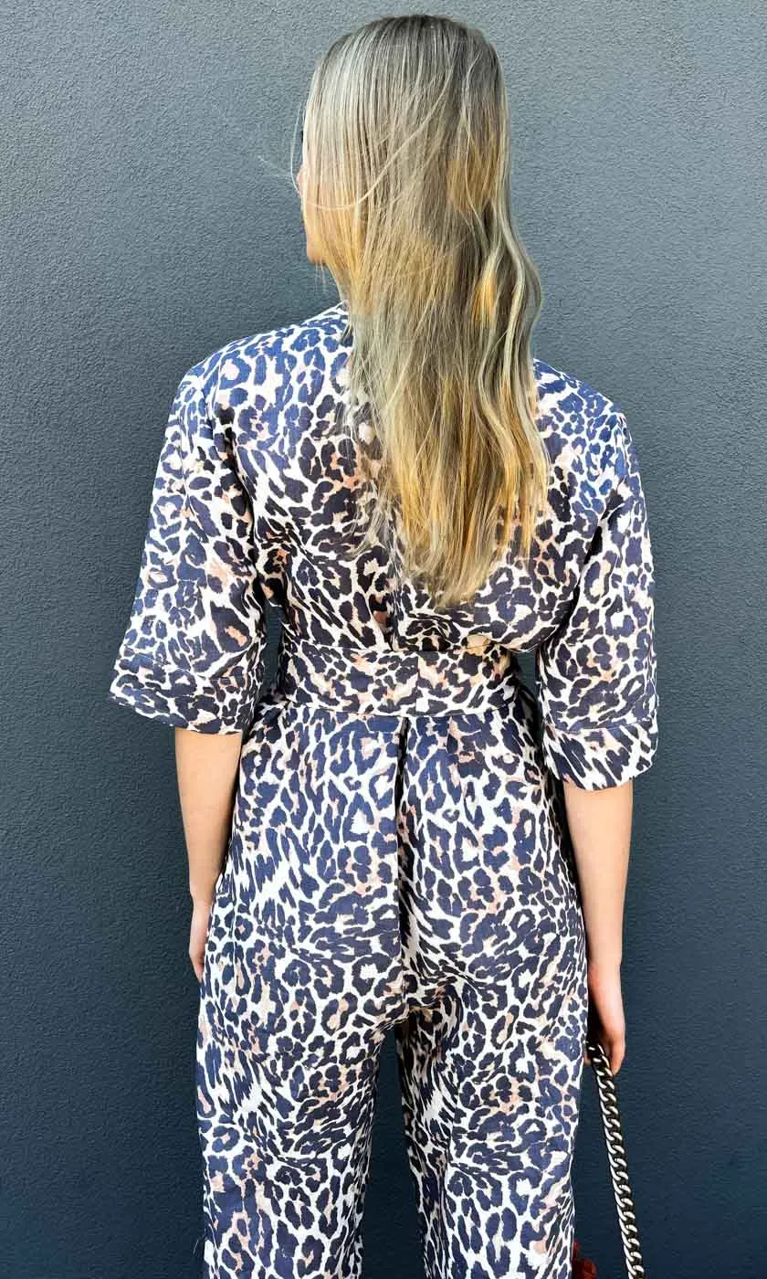 Hoss Linen Jumpsuit - Animal Print