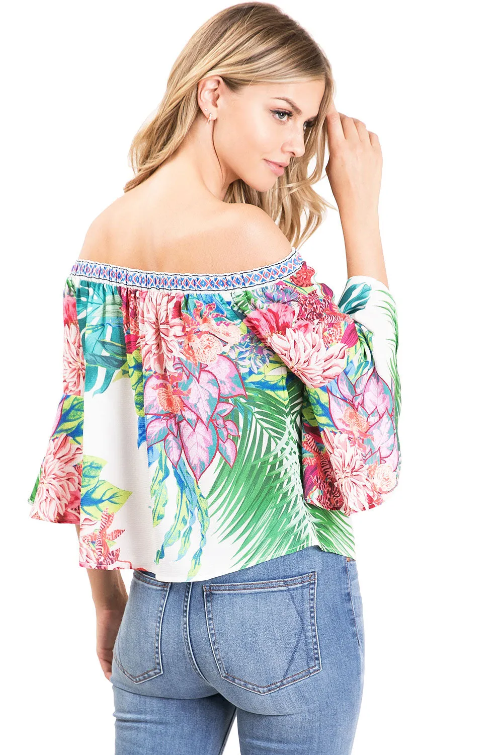 Island Bloom Off Shoulder Blouse