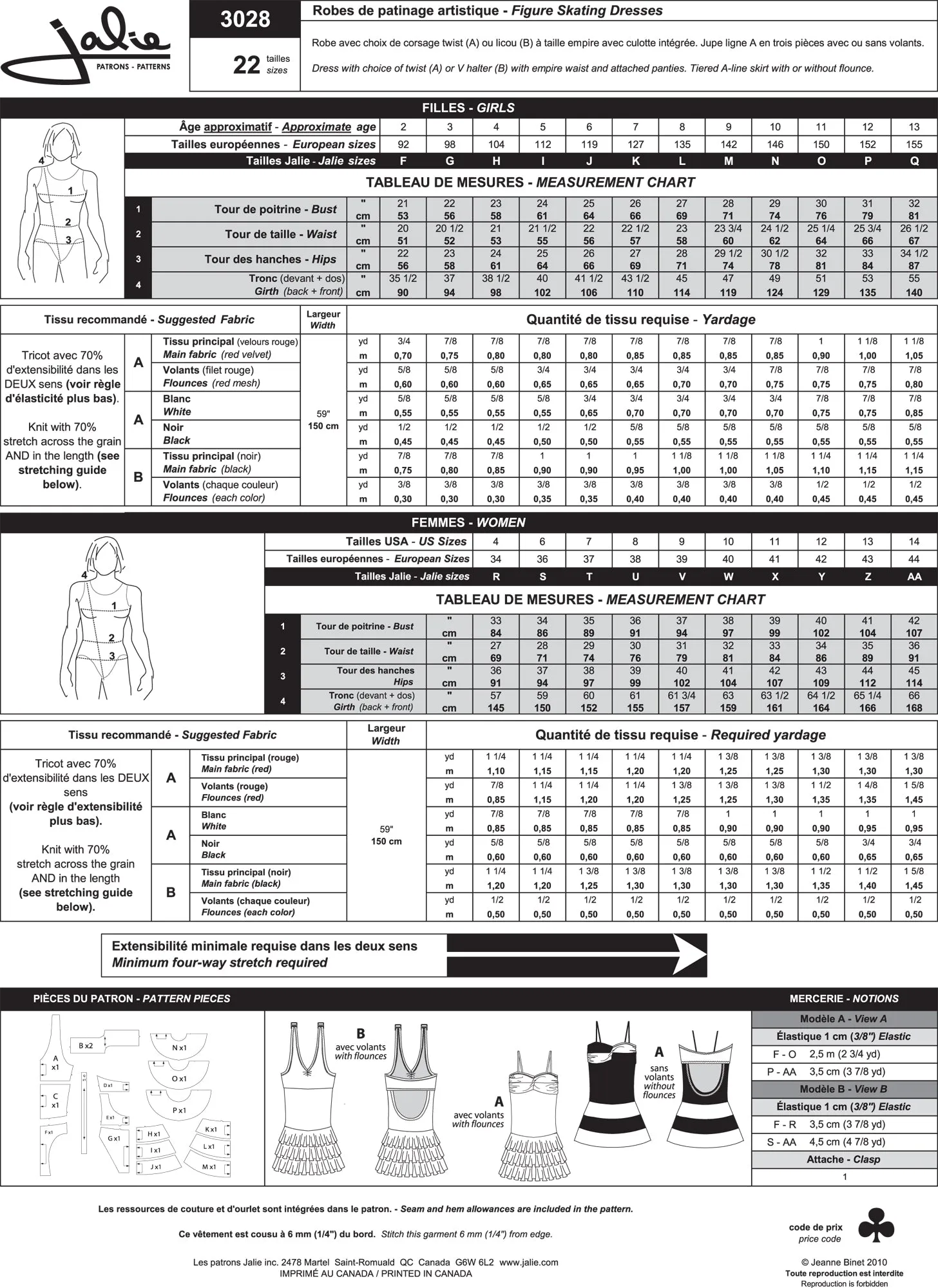 Jalie Pattern 3028 - Twist and halter skating dresses